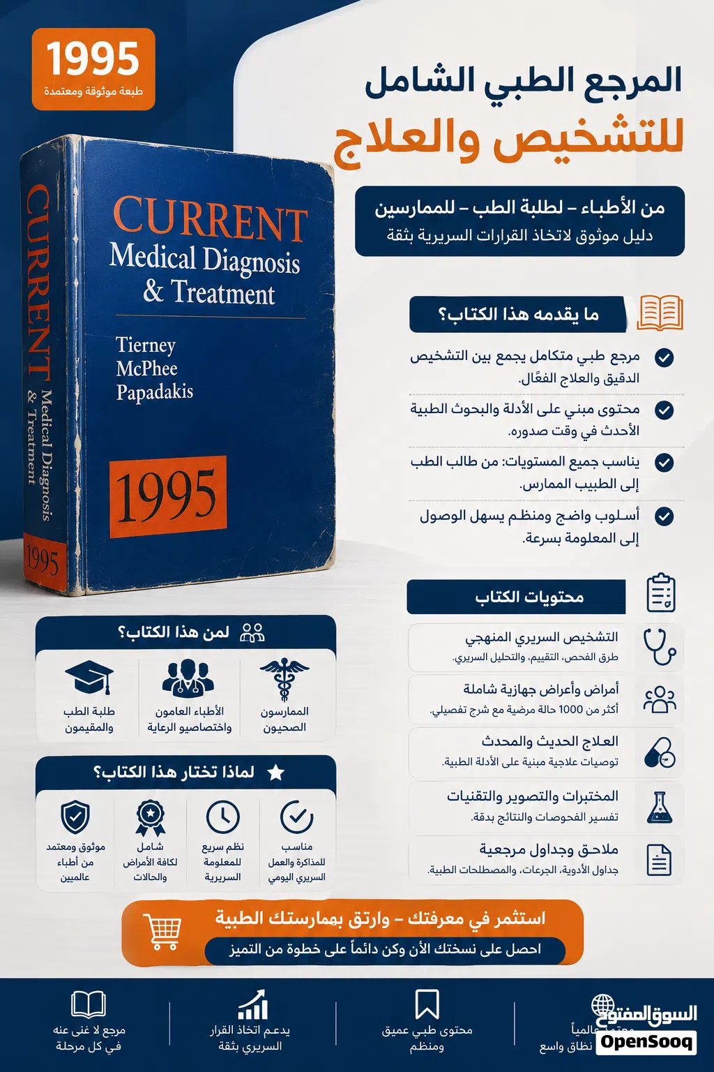فرصة نادرة: المرجع الطبي المعتمد والكامل (CURRENT Medical Diagnosis & Treatment) – النسخة الأخيرة
