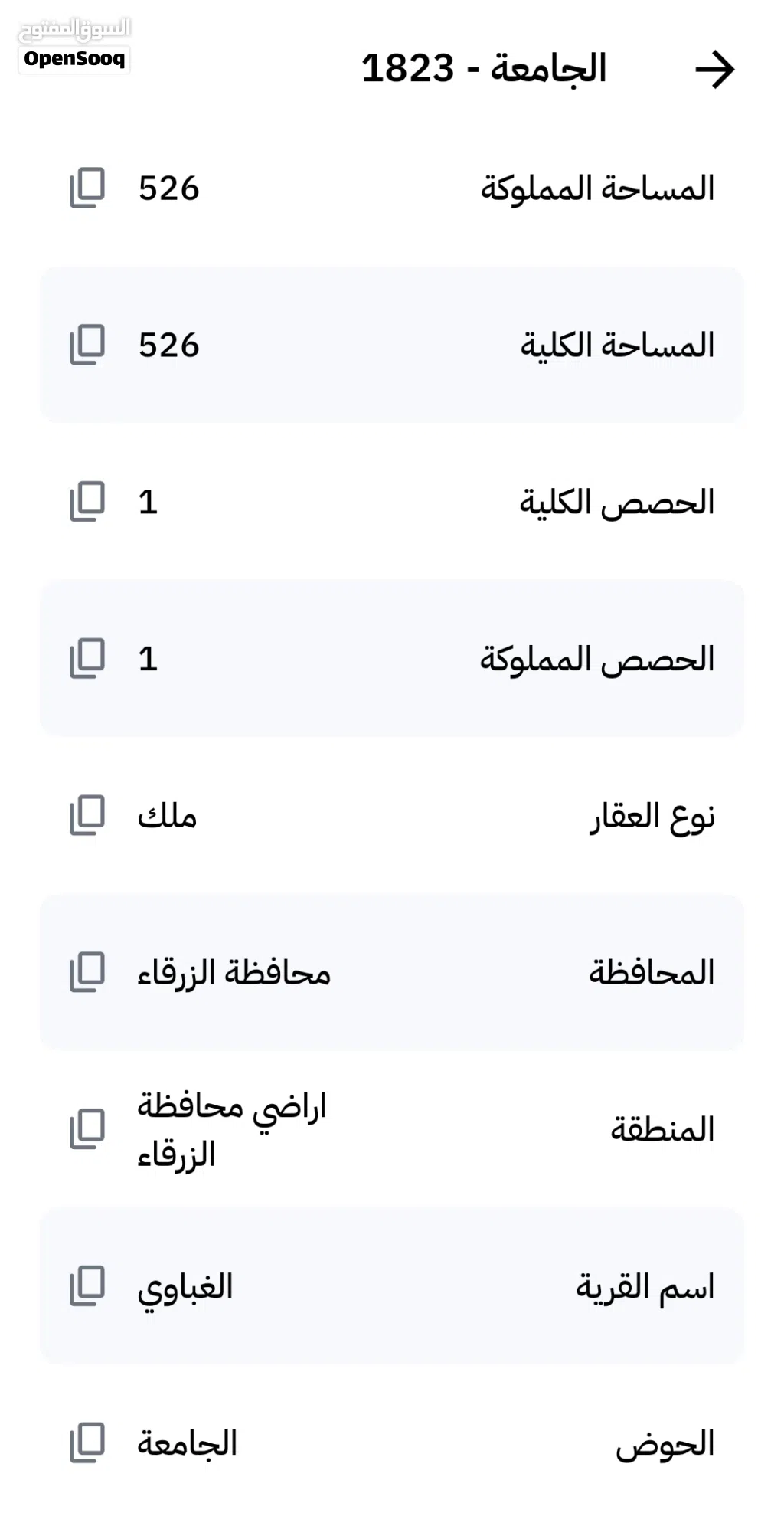 ارض للبيع بجانب جامعة الزرقاء الاهلية حوض الجامعه المساحة 526