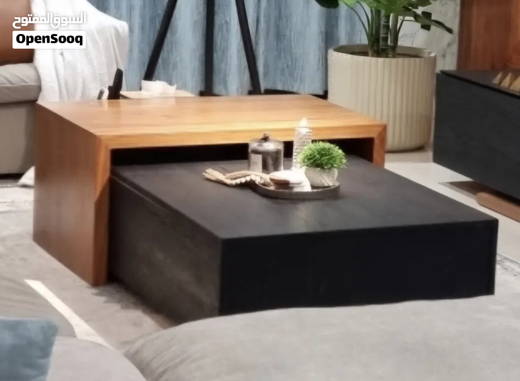 طاولة خشبية تفصيل خاص من الرد أُوك والتيك الافريقي Coffee table made from Red Aok & African teak