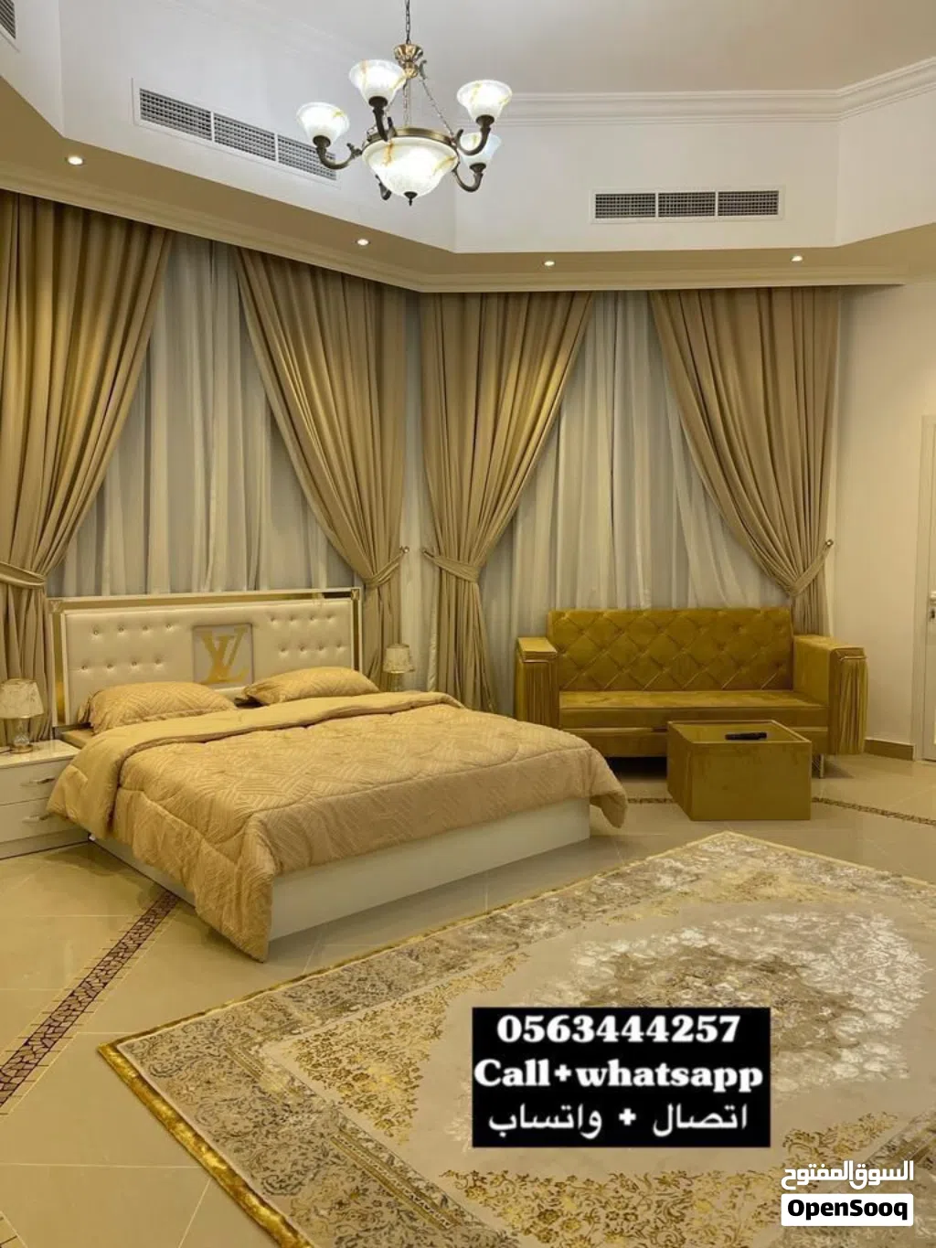 للإيجار استوديو مفروش vip مدخل خاص في منطقة عشارج قرب مشفى توام و جامعة الإمارات