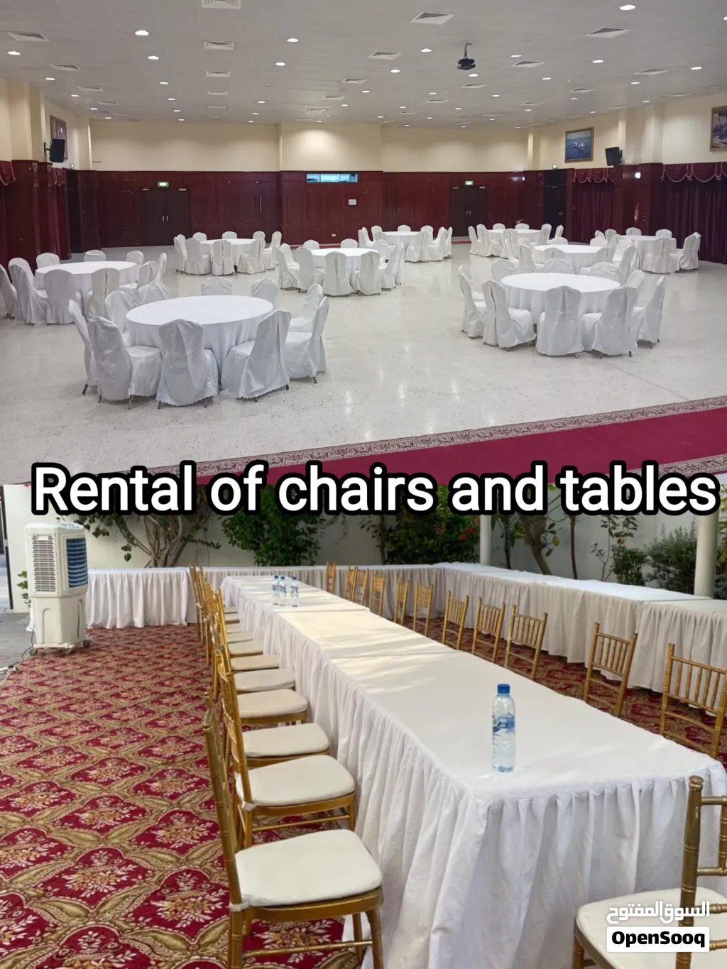 تأجير الطاولات والكراسي Tables and chairs rental