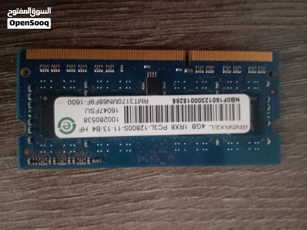 رام لابتوب Ramaxel 4GB DDR3L PC3L-12800S بحالة ممتازة للبيع