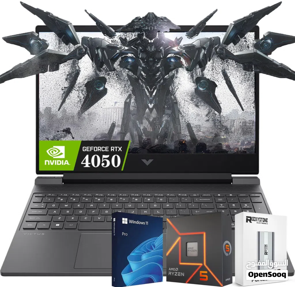 تجميعه لابتوب العاب HP victus RTX 4050+hyperx cloud 3 headset+Razer deathadder gaming mouse