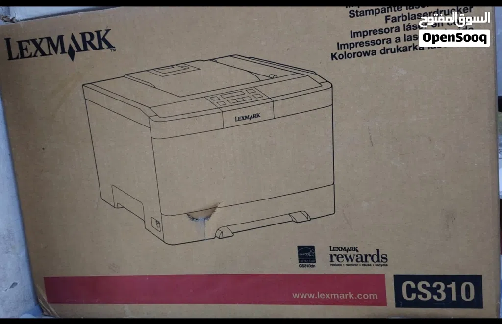 طابعة Lexmark CS310dn ليزر ألوان، جديدة بالكرتون ولم تُفتح نهائيًا، كاملة بمحتويات المصنع.