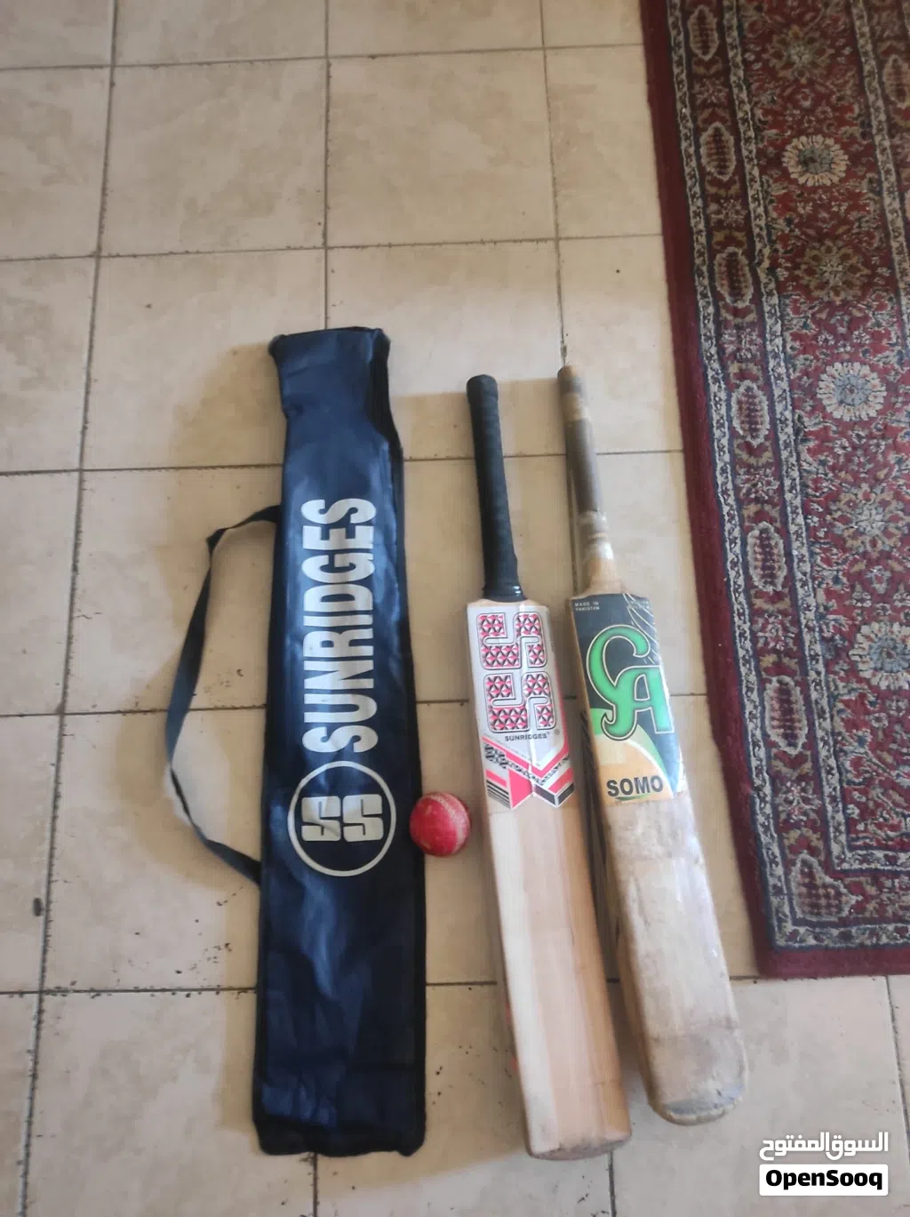 two cricket bats and bag and ball urgent sale