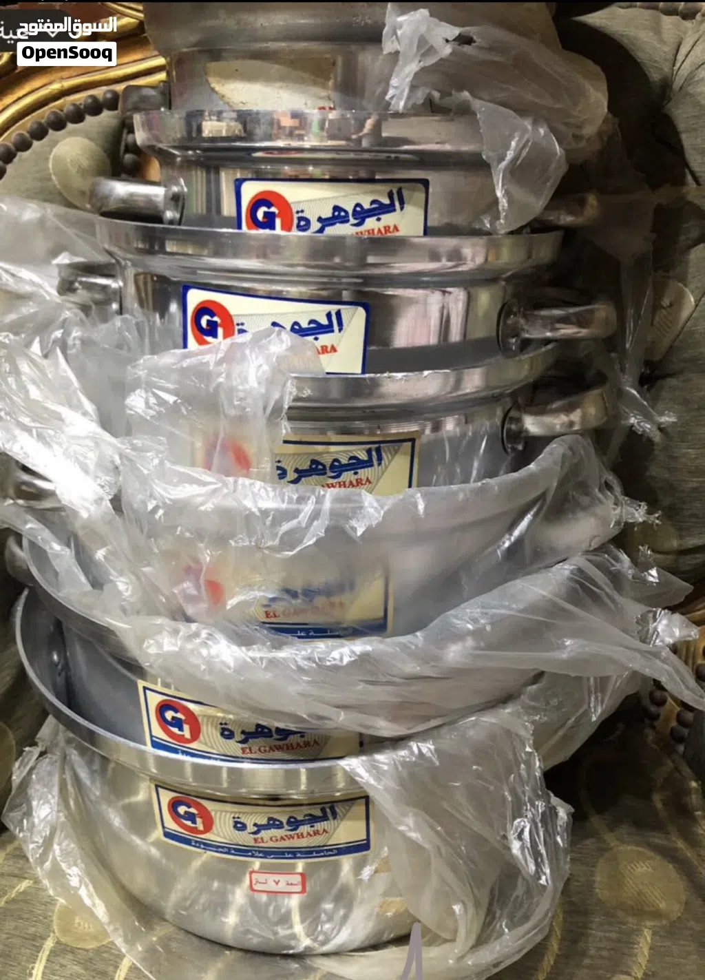 طقم حلل الومنيوم الجوهرة 7 حلل مقاسات من 1،5 لتر حتى 7 لتر جديد بدون كرتونة لسه المقابض ماتركبتش