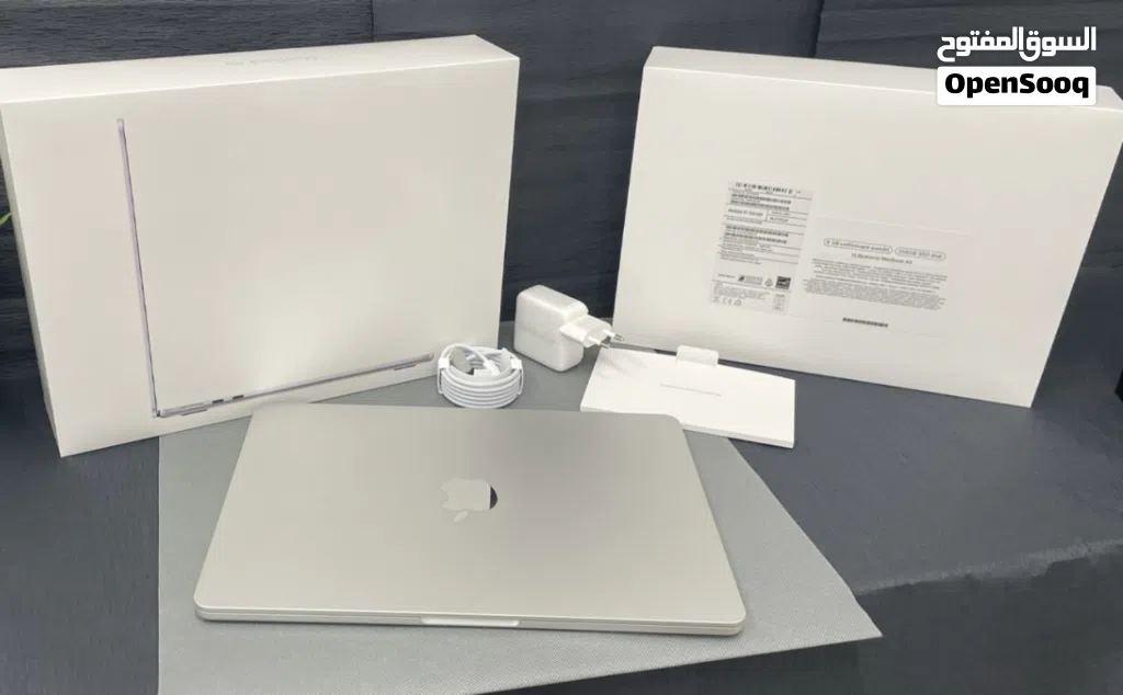 ماك بوك اير M4 M2 مشحون 4 مرة مع كامل أغراضه والكرتون 16 رام 265SSD