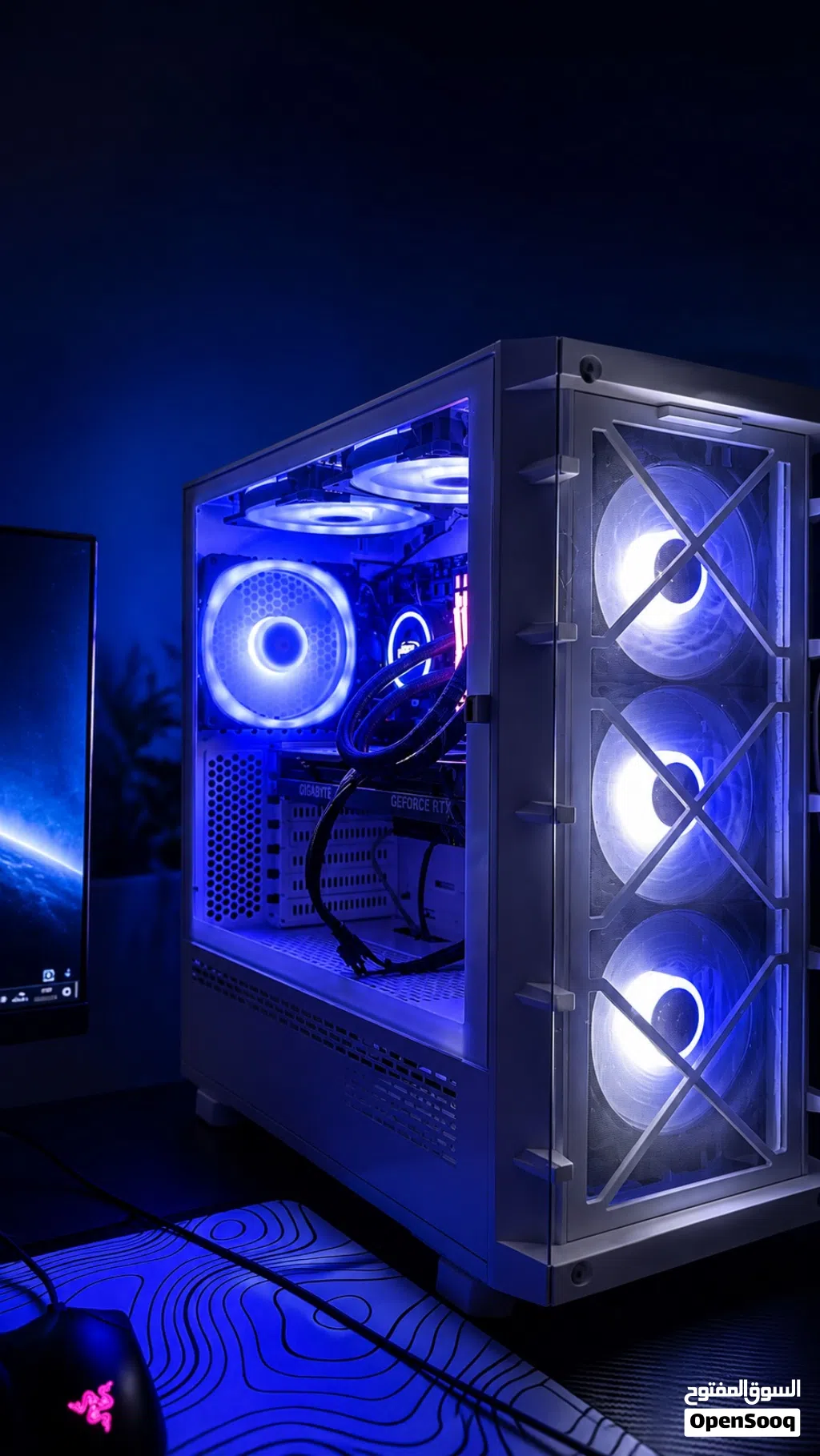 للبيع بي سي أبيض فاخر – شبه جديد (3 شهور فقط). 4060ti i5 12400 نظييف