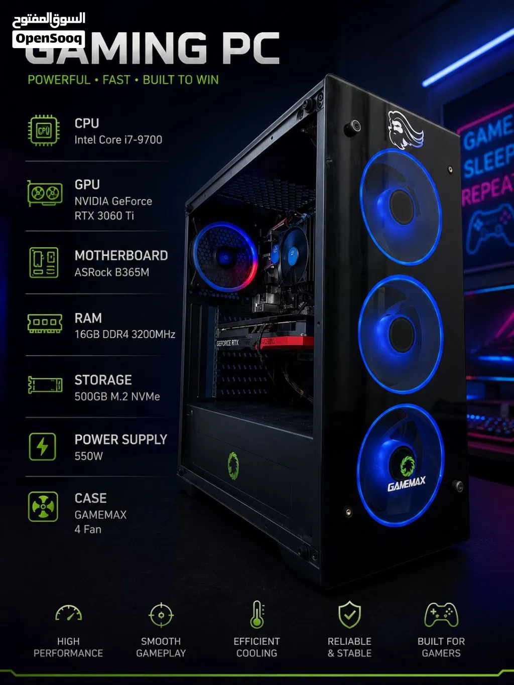 تجميعه ممتازه للالعاب لل2k بكارت RTX 3060Ti رجائاً اقره الوصف كامل