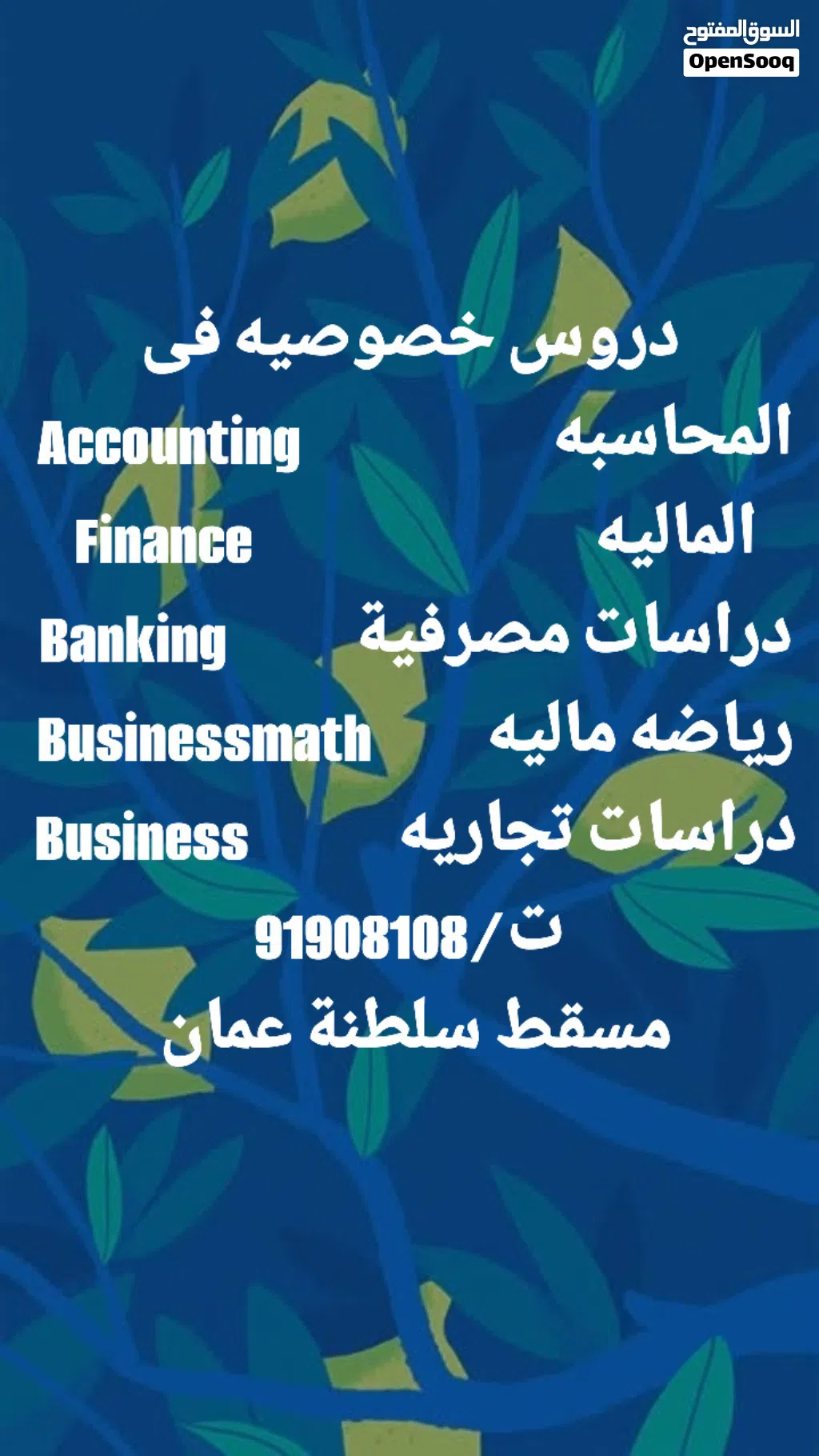 دروس خصوصيه فى المحاسبة والمالية Accounting & Finance