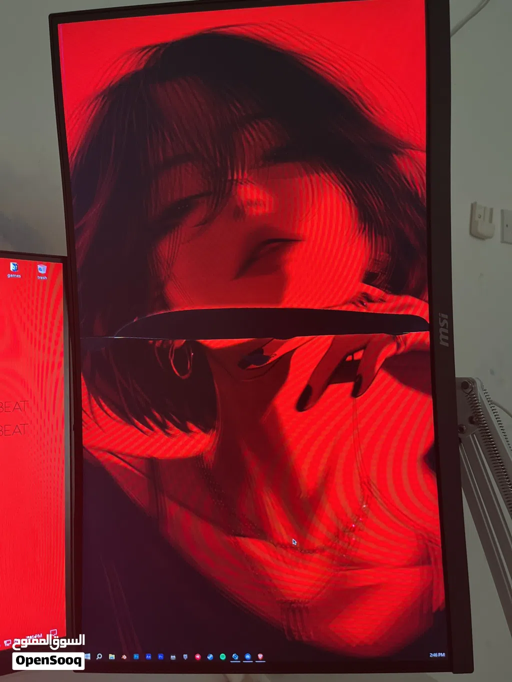شاشة مكسوره 1080p 165Hz من MSI للبيع / Broken 1080p 165Hz monitor from MSI for sale