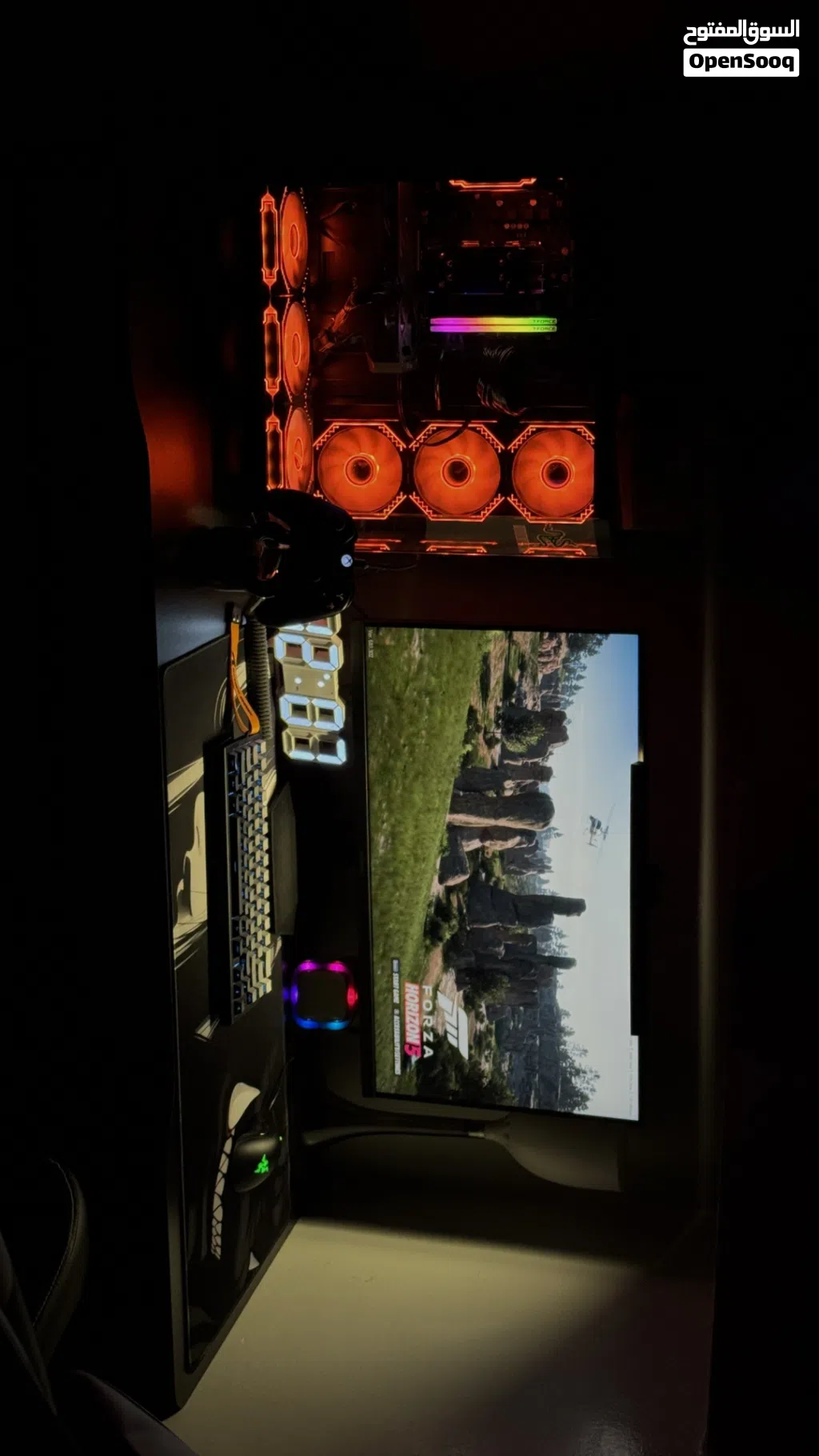 تجميعة pc gaming للبيع بكرت شاشه RTX 5060 مروحتين وتخزين 1.5TB واستخدام اقل من سنه .