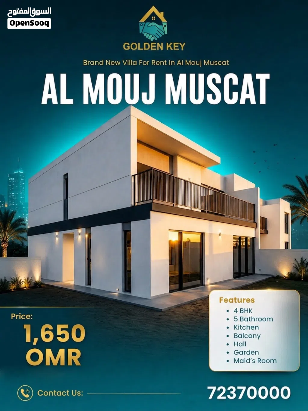 Special corner villa for rent al mouj
