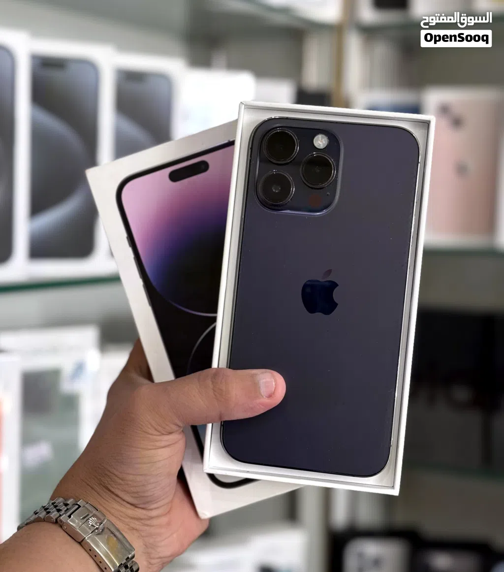 عرض خاص : iPhone 14 pro max 256gb مع الملحقات الهاتف بحالة الوكالة بدون اي مشاكل و مع ضمان