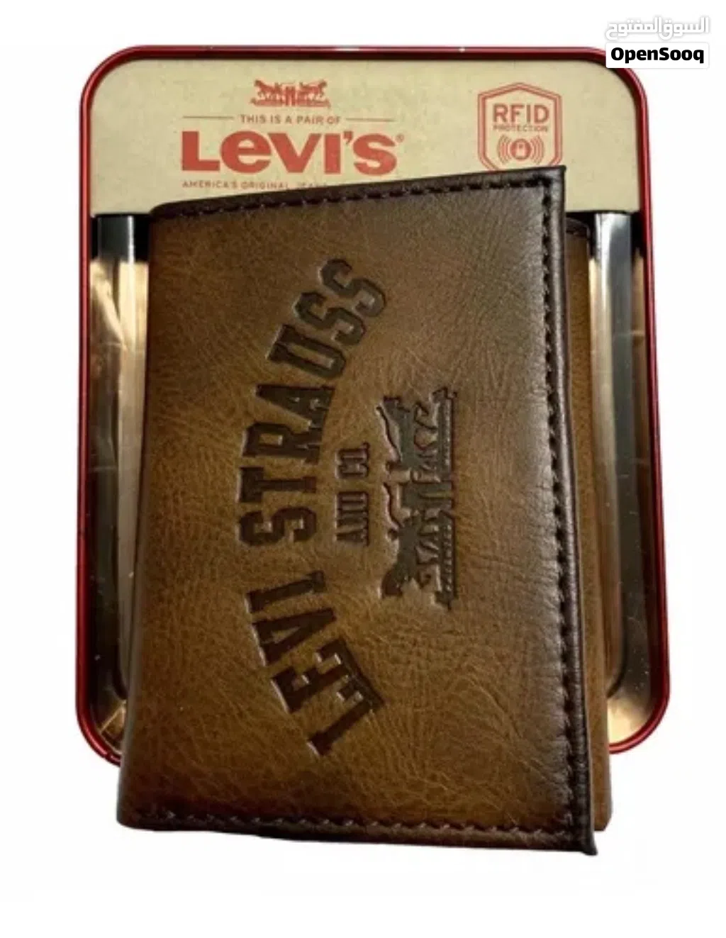 محفظة نقود ليفايس LEVIS جلد اصلي لون بني