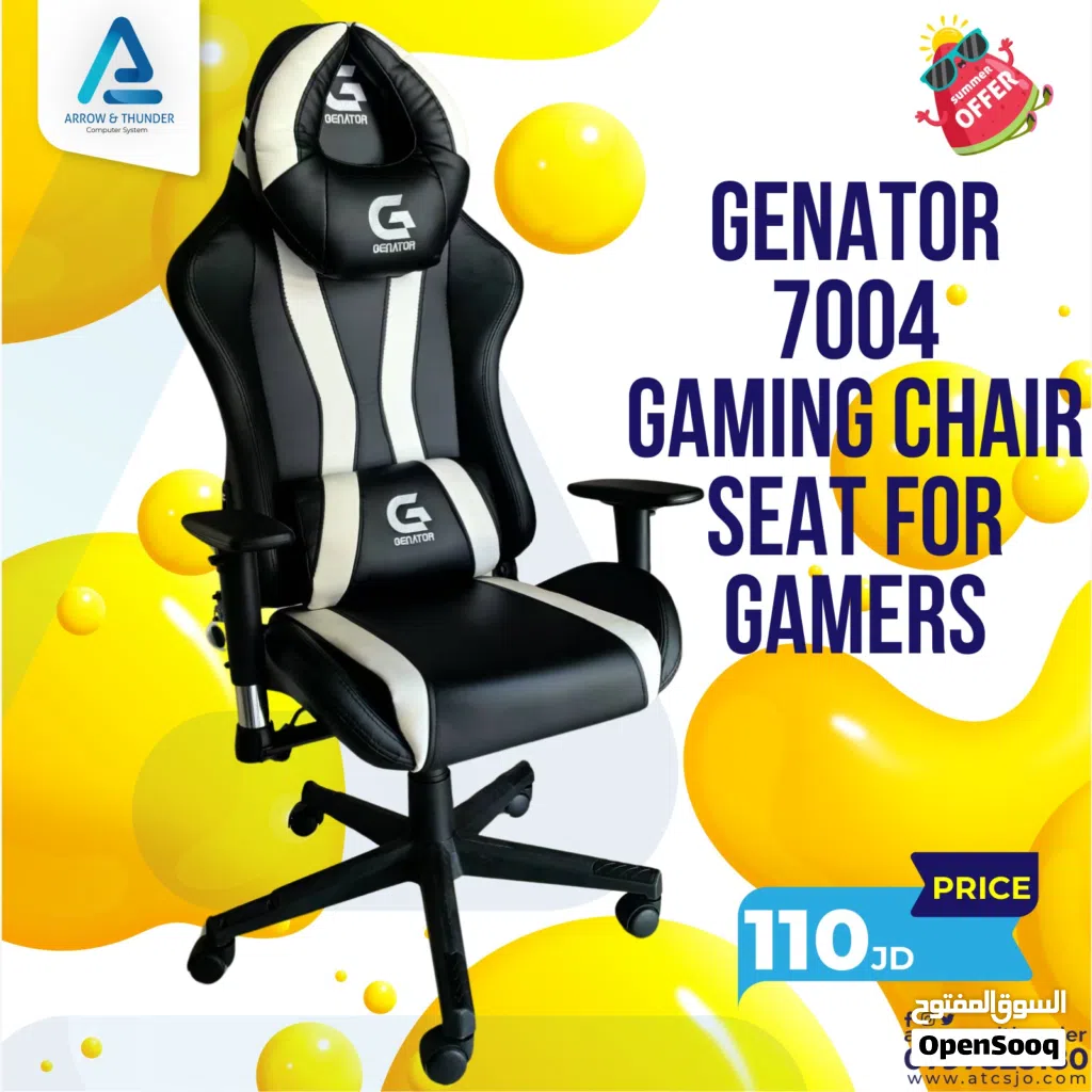 كرسي جيمنج ⁦⁦Gaming⁩⁩ ⁦⁦Chair⁩⁩ ⁦⁦Genator⁩⁩ ⁦⁦7004⁩⁩ بافضل الاسعار