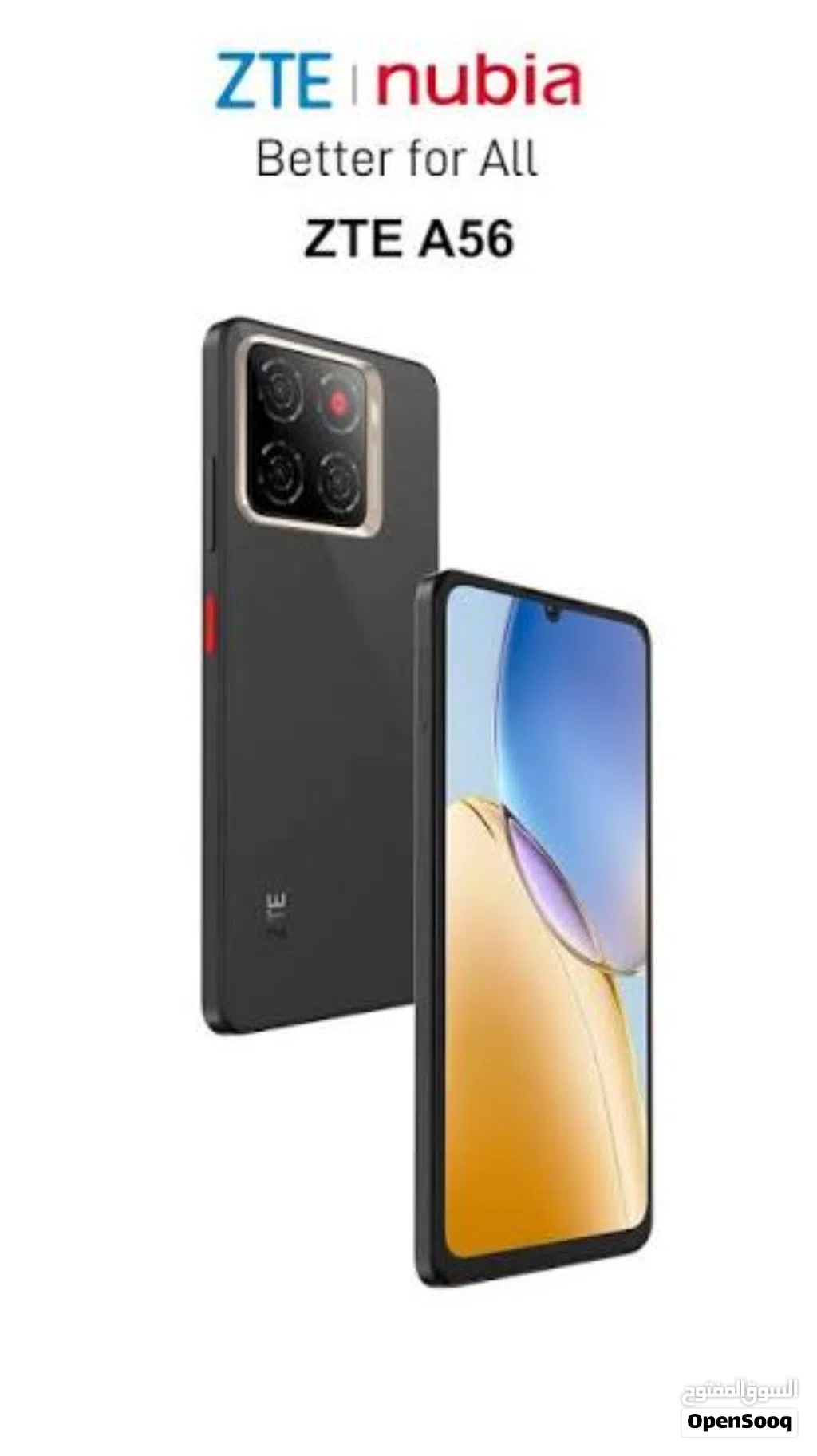 Zte A56 Blade هاتف أسود بحجم 128 جيجابايت مع شاشة عالية الجودة