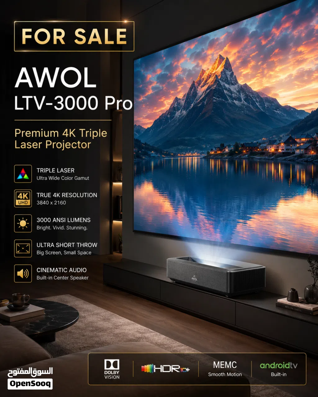 AWOL LTV-3000 Pro 4K UST Projector - ***Enjoy World Cup in Big Screen***