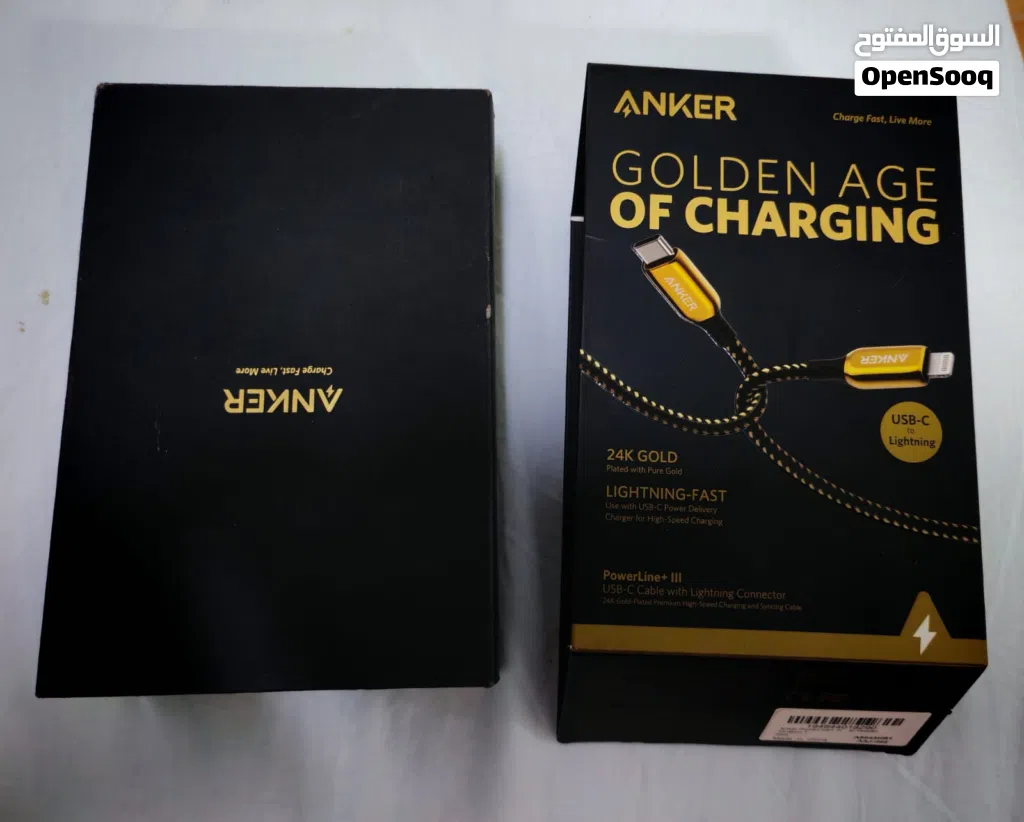 كابل Anker PowerLine+ III USB-C مع Lightning بطول 6 أقدام - ذهبي