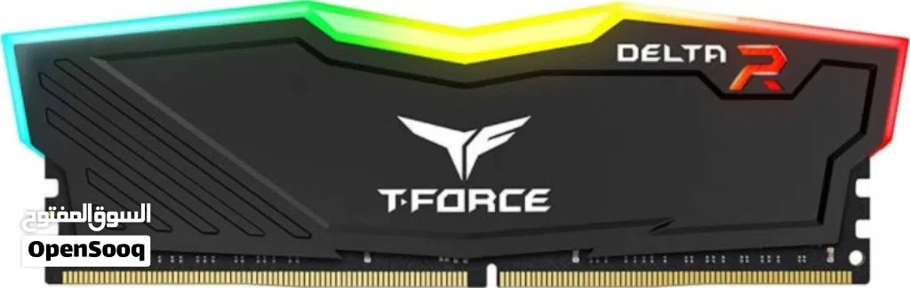 Team group T-Force Delta RGB 16GB (16GBx1) DDR4 3600MHz Memory - Black