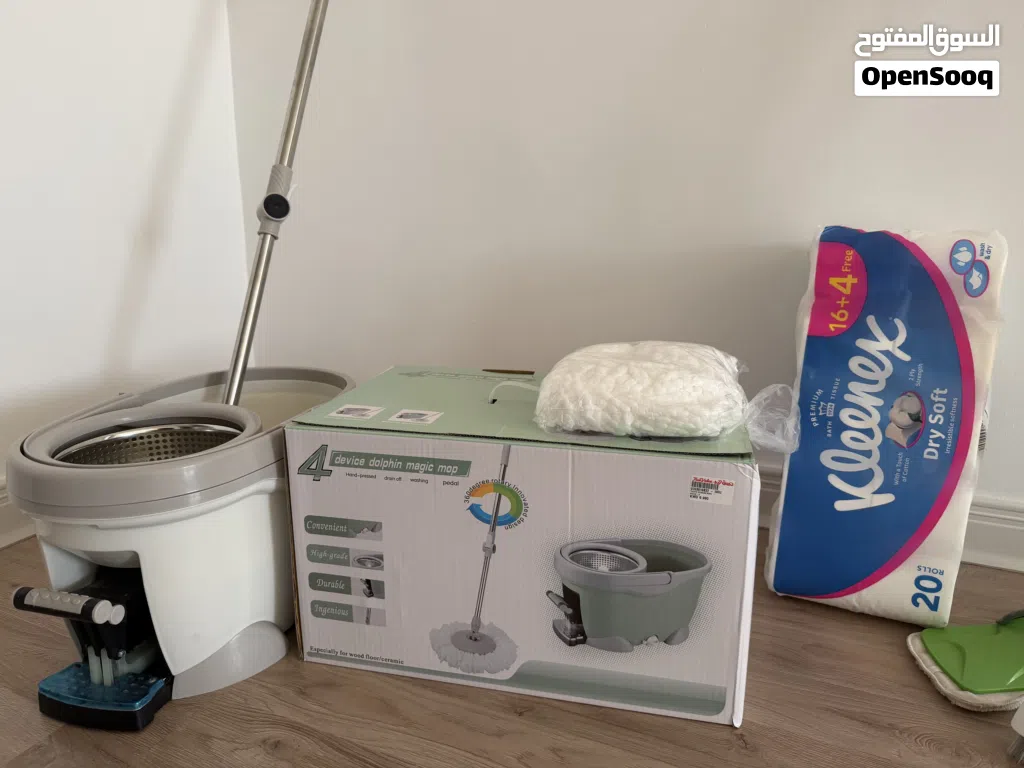 Spin mop and cleaning products