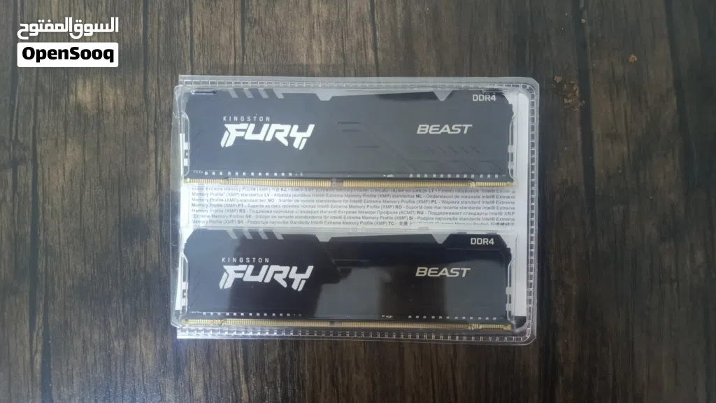 ram beast Fury ddr4 8gb x 2 يعني قطعتين 8gb 3200mhz بحاله مستعمله نظيفه و جيدة جداً