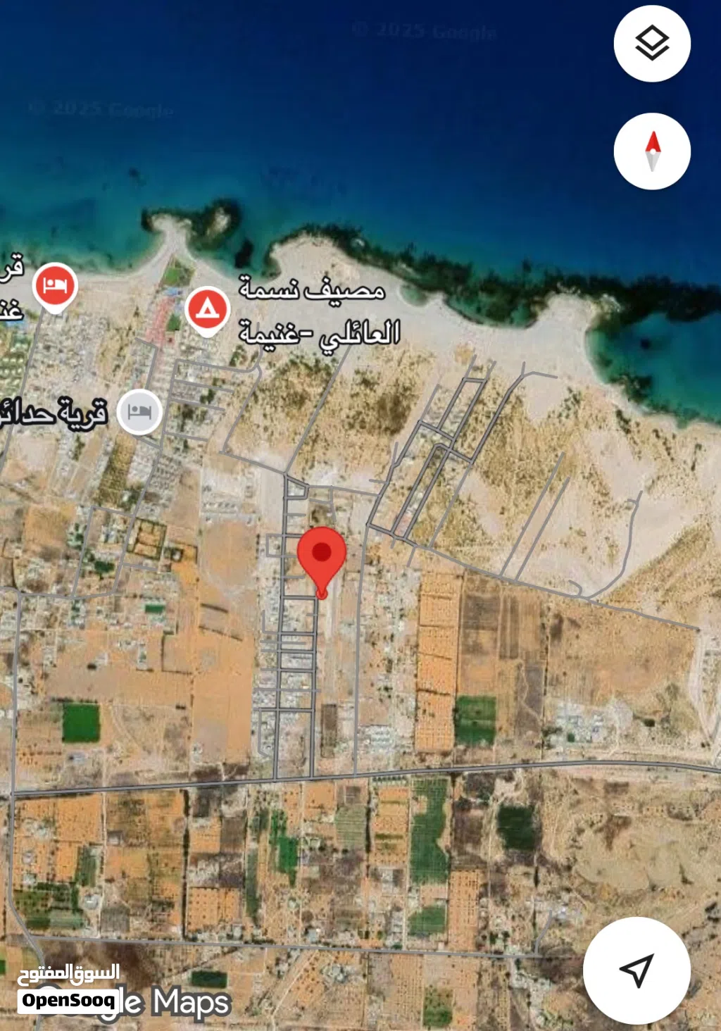 قطعة ارض في مقسم سياحي علي البحر غنيمة الخمس