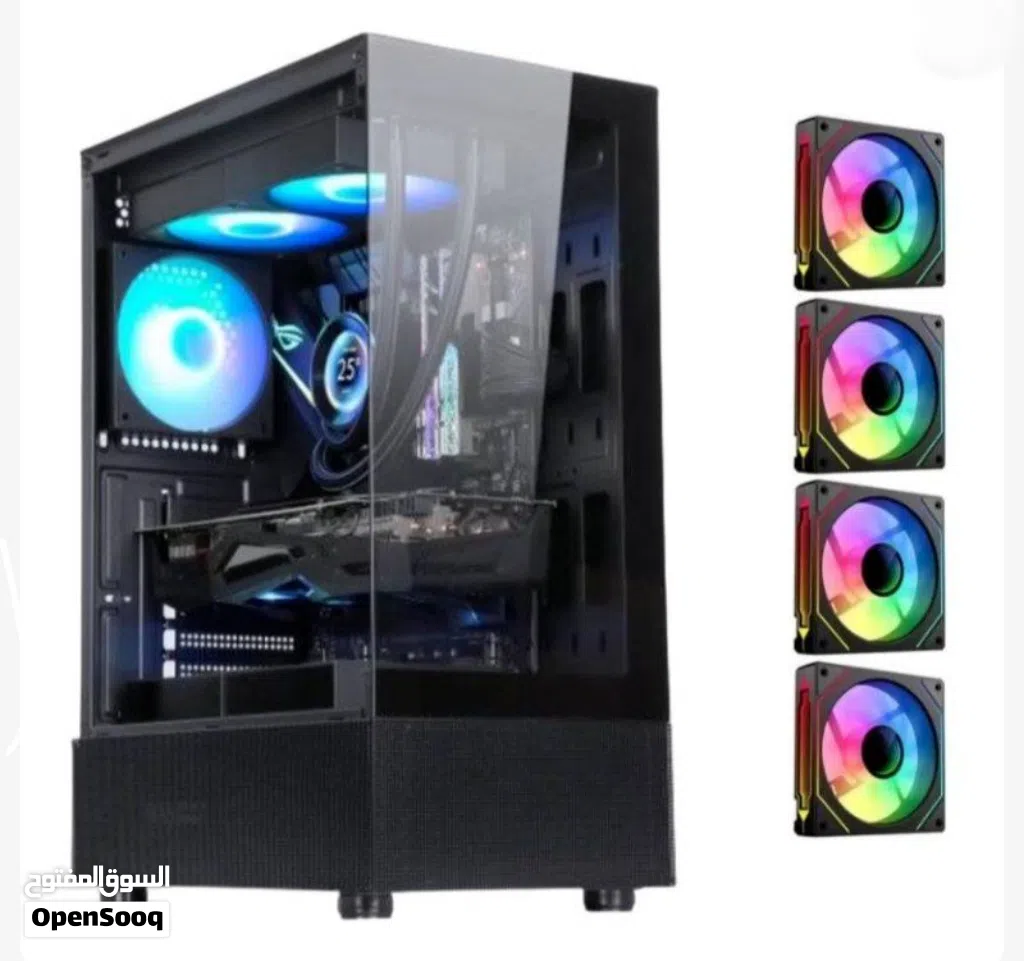 كيس SAMA Neview 3321 ATX Mid Tower بزجاج مقسى مع 4 مراوح ARGB ومتحكم RGB وتبريد قوي وتصميم احترافي –