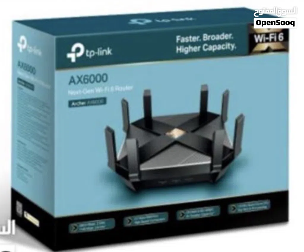 مقوي راوتر Tplink - AX6000 ممتاز للالعاب والبليشتيشن والاجهزه الاخرى wifi 6 سريع في نقل البيانات