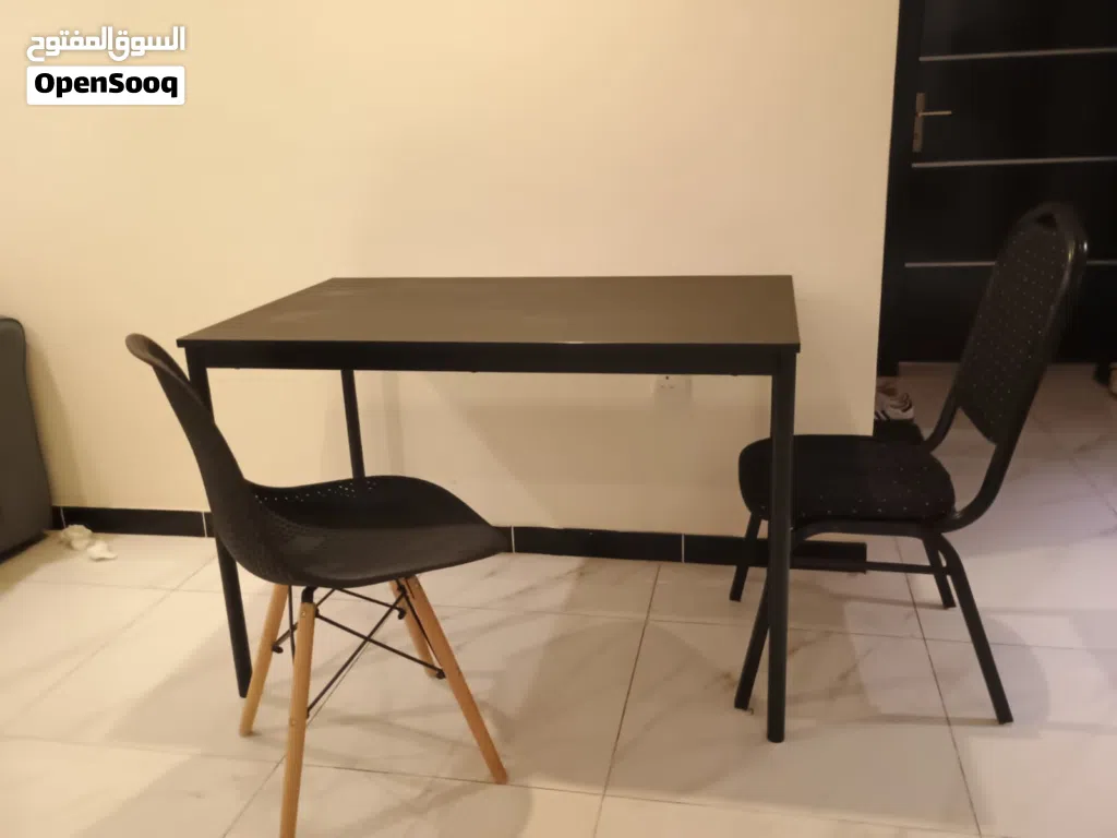 IKEA Sandberg Table Black with two chairs
