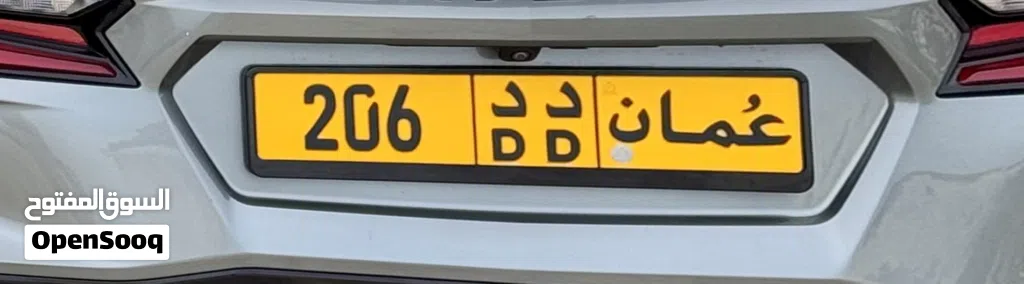 Number plate 206 DD