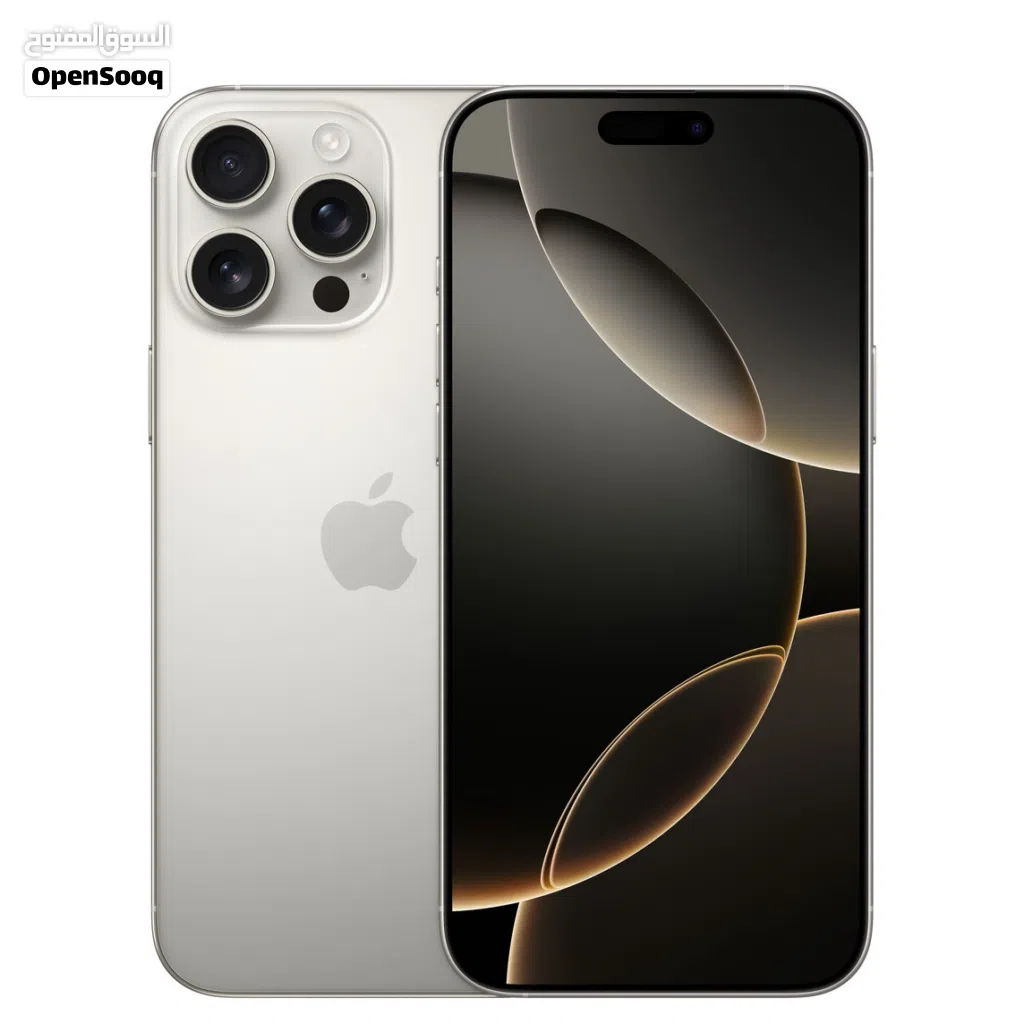 للبيع iPhone 16 Pro Max 1TB لون التيتانيوم الطبيعي بطارية 90% ضمان ماستر جهاز نظيف جدا