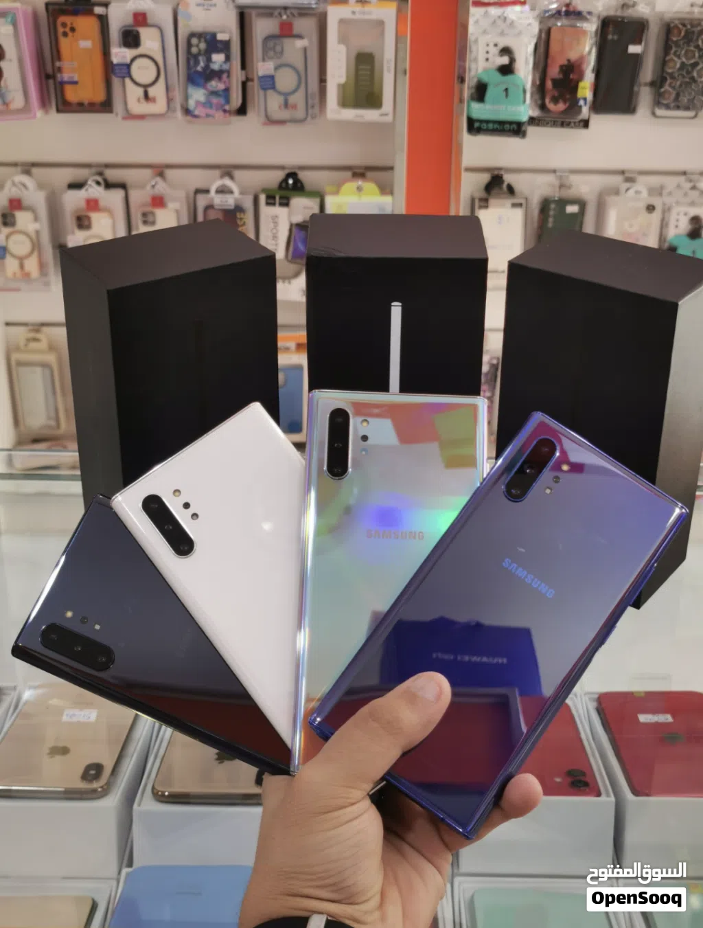 عرض خاص : Samsung Note 10 plus 256gb هواتف بحالة الوكالة بدون اي شموخ أو مشاكل مع ضمان و ملحقات