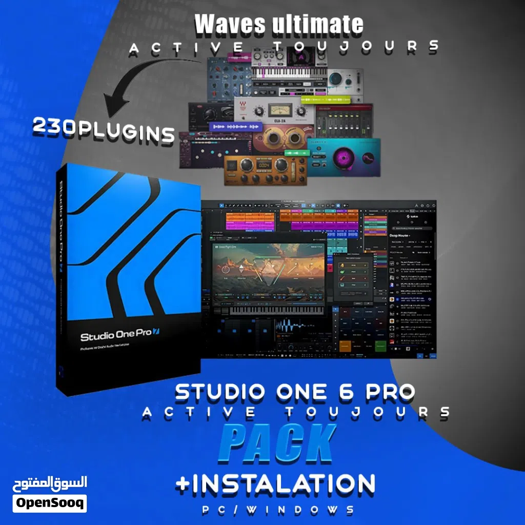 studio one 7 pro + plugins studio vst waves audio ultimate v14 pc win mac