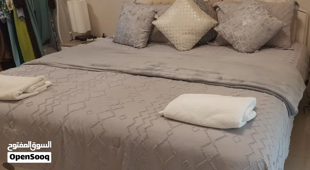Super king size bed and mattress.