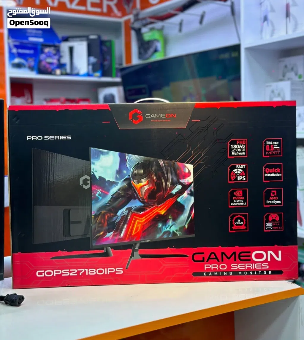 شاشة GameOn 27 بوصة IPS 120Hz Full HD – تدعم PS5 و FreeSync