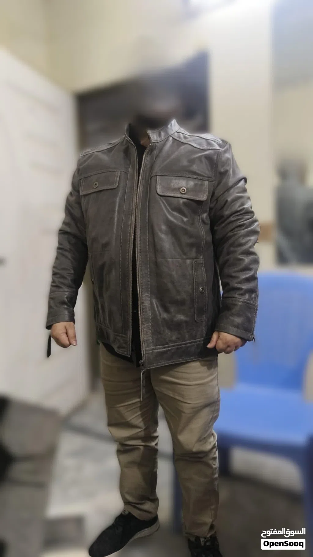 Genuine Pakistani Leather Jacket – Premium Quality, Brand new, Grey colour