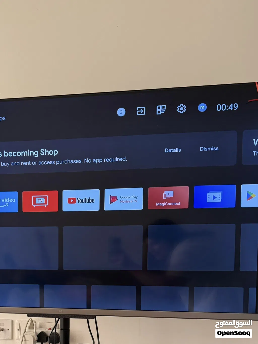 تلفزيون TCL للبيع 50 بوصه 4K سمارت اندرويد 11