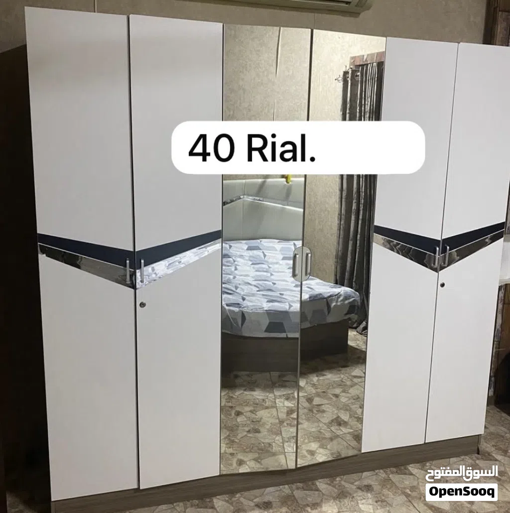 Double bed, Kid single bed, dressing table, wardrobe 6 doors, kitchen wooden cabinet