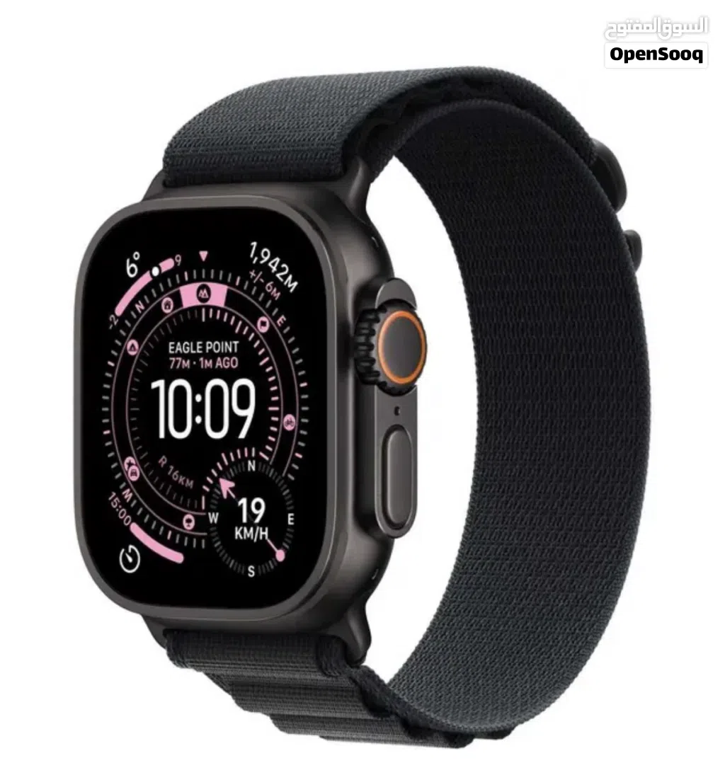 Apple Watch Ultra 3 GPS + Cellular, 49mm Black Titanium Case استخدام بسيط شبه جديدة مع كل الملحقات