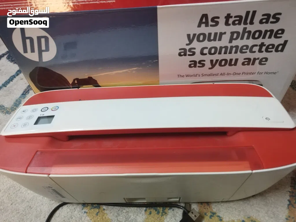فرصة.. طابعة HP وايرلس مدمجة بحالة الوكالة (بالكرتون وكامل أغراضها)