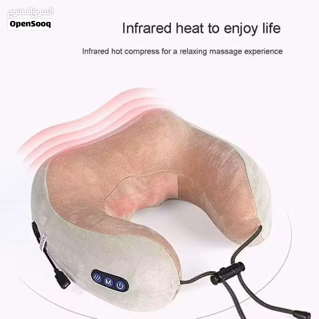 Electric Massage Travel Neck Pillow with Infrared Heat