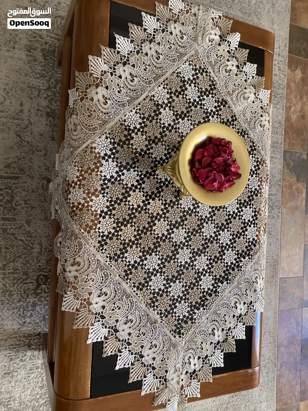 طاولات وسط خشب مع 3 جانبيات