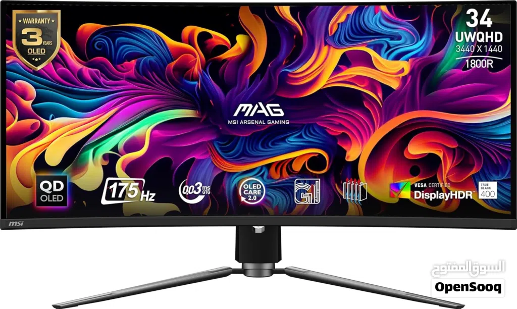 MSI (MAG 341CQP) QD-OLED, 34 Curved OLED Gaming Monitor