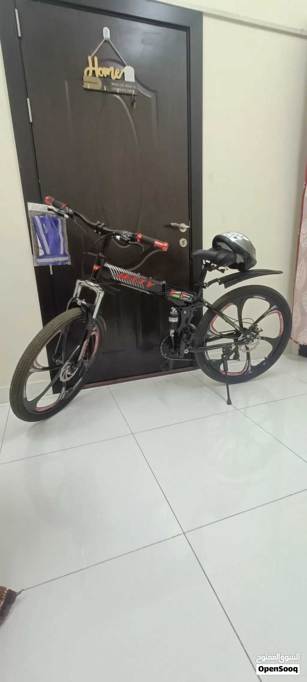 Like-New Geared Folding Bicycle with Helmet & Safety Jacket