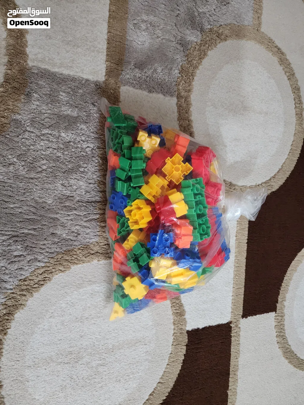Large Bag of Colorful Kids Building Blocks / Interlocking Puzzle Toy