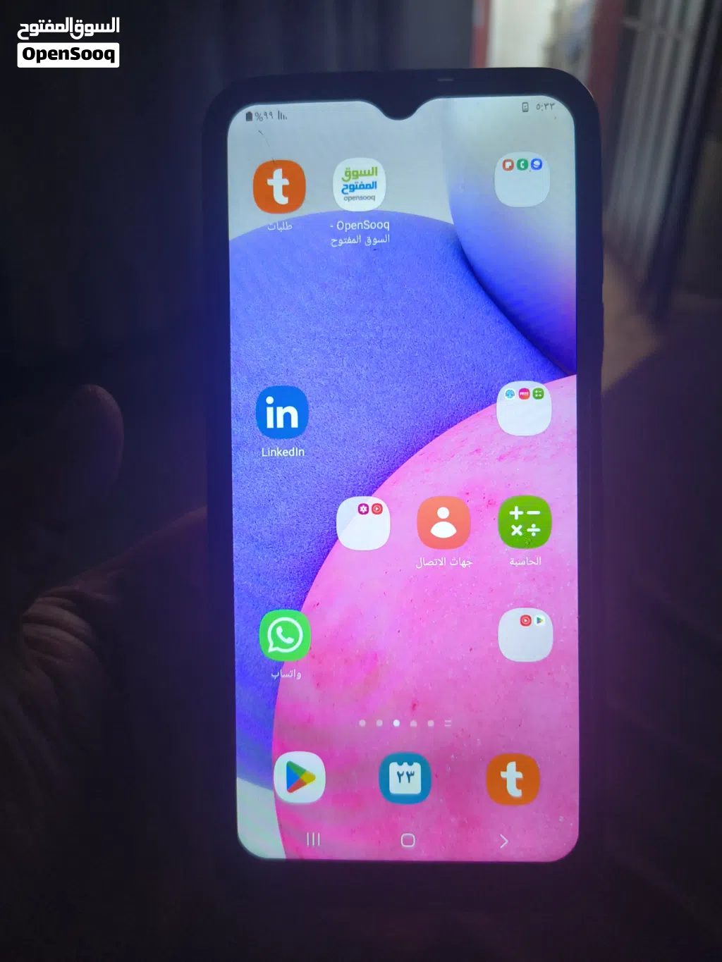 هاتف سامسونج جالاكسي A03 مستعمل بحالة جيدة بسعة 256 جيجابايت مع سماعات