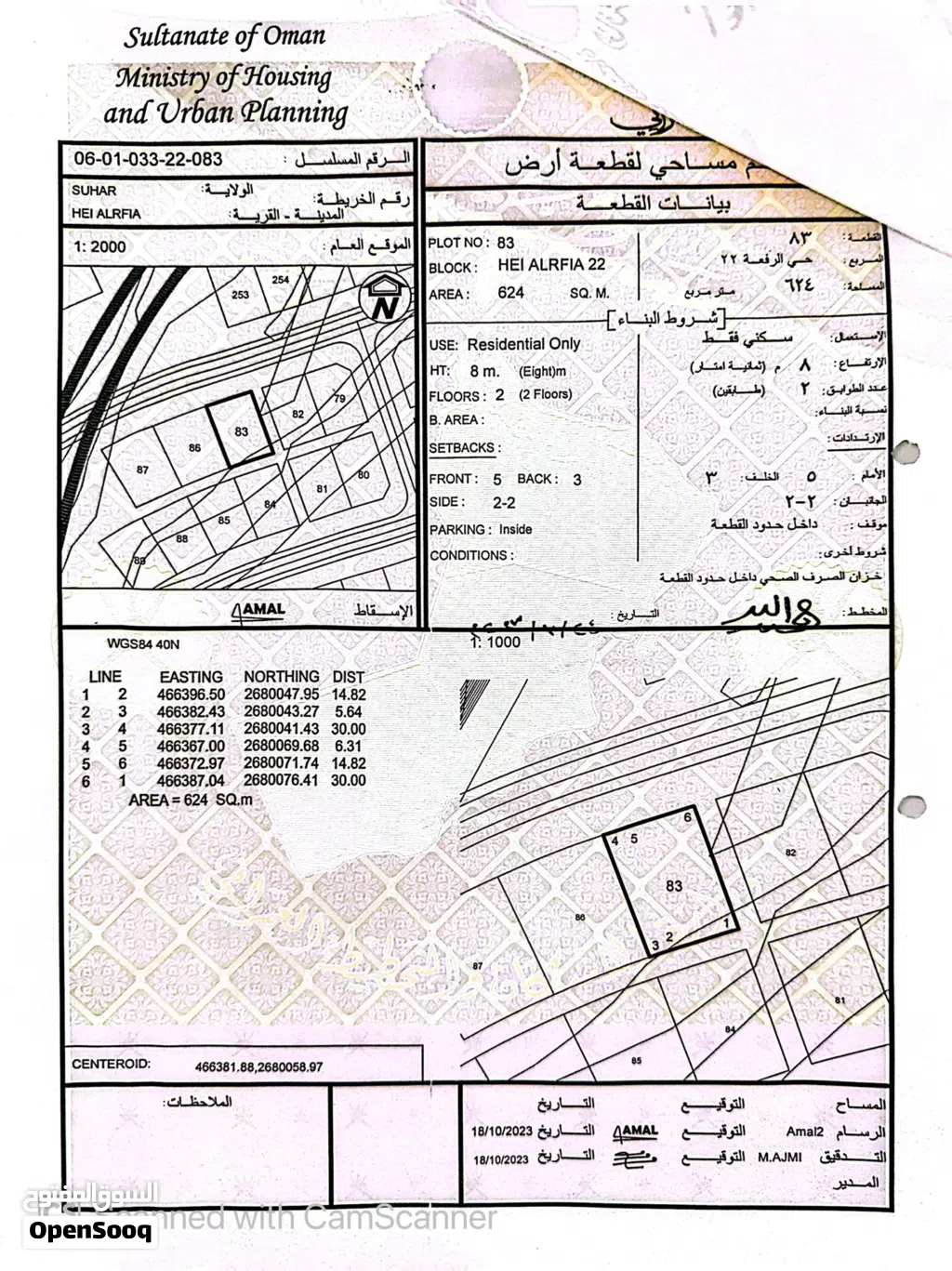 ارض حرة للبيع حي الرفعه 22