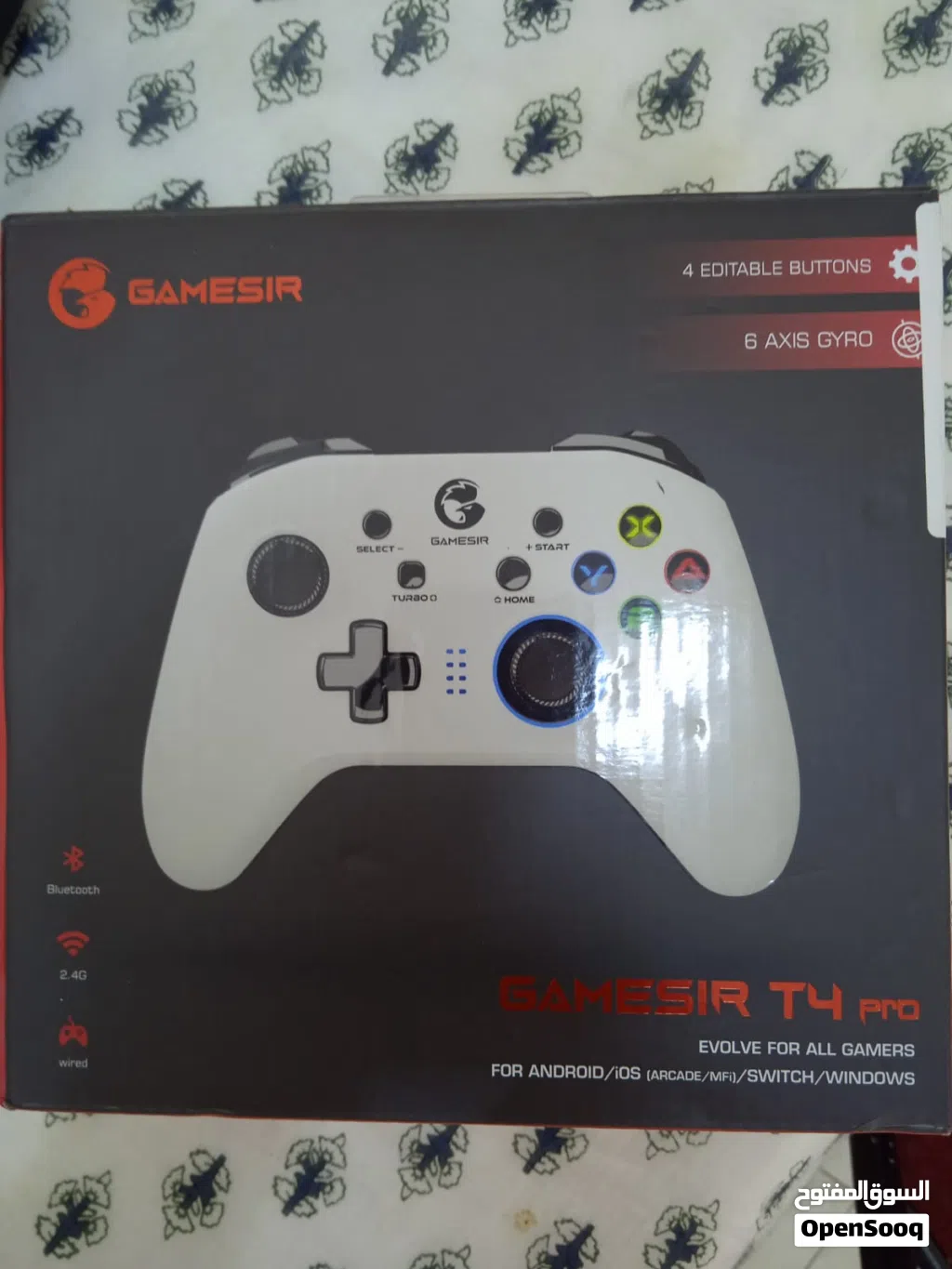 Gamesir t4 pro controllerوحدة تحكم نينتندو سويتش/كمبيوتر شخصي/أندرويد مع RGB الكمون المنخفض مثل الجد