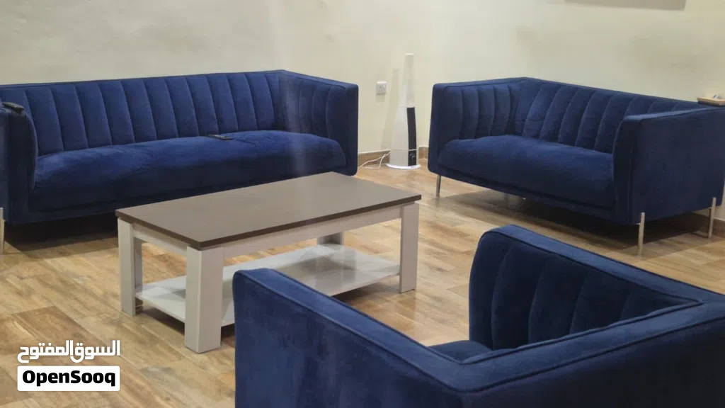 3 piece blue velvet sofa set